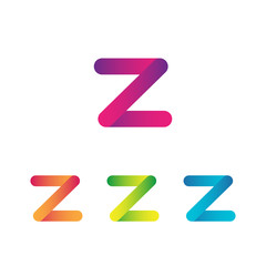 Letter Z vector unusual bold rounded font. Gradient