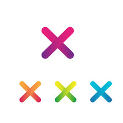 Obraz premium Letter X vector unusual bold rounded font. Gradient