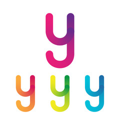 Letter Y vector unusual bold rounded font. Gradient