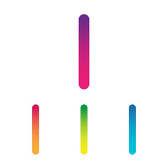 Letter L vector unusual bold rounded font. Gradient