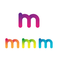 Letter M vector unusual bold rounded font. Gradient