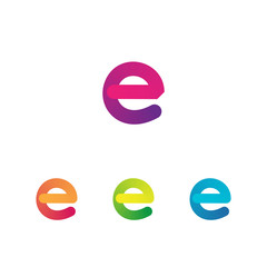 Letter E vector unusual bold rounded font. Gradient