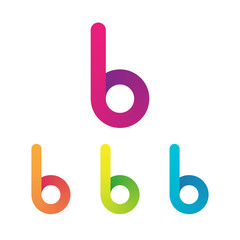 Letter B vector unusual bold rounded font. Gradient