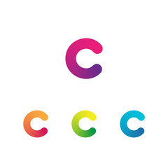 Letter C vector unusual bold rounded font. Gradient