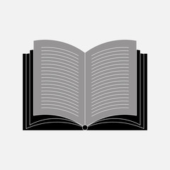 icon open book, reading books, vector image
