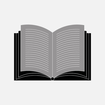 icon open book, reading books, vector image