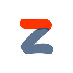 Z letter logo with fast speed red flag line.