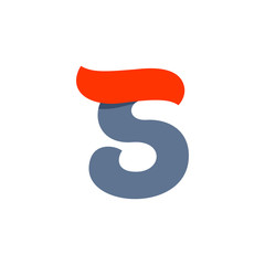 S letter logo with fast speed red flag line.