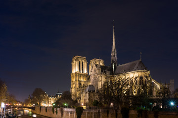 Fototapeta na wymiar Notre Dame de Paris at Twilight France