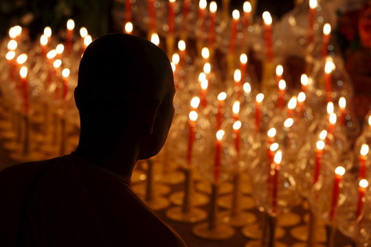 Wesak celebrating Buddha's birthday, awakening and Nirvana, Great Buddhist Temple (Grande Pagode de Vincennes), Paris, France