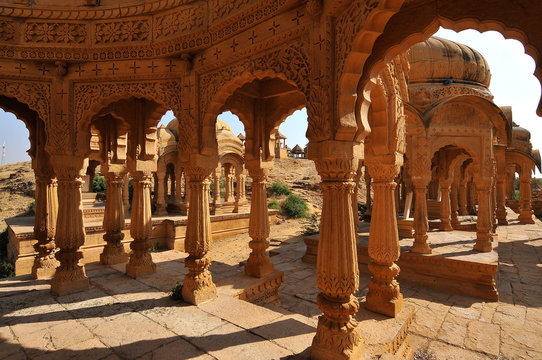 Bada Bagh (Barabagh), royal cenotaphs (chhatris) of Maharajas of Jaisalmer State, Jaisalmer, Rajasthan 