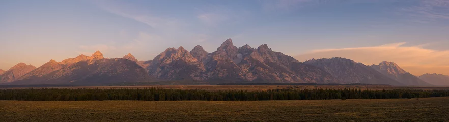 Deurstickers Tetongebergte Panorama van de Grand Teton-bergketen