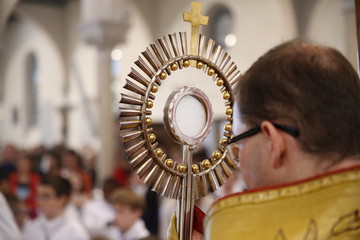 Catholic procession, Villemomble, Seine-Saint-Denis, France