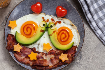 Snails breakfast for Valentine day
