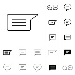 thin line chat, speech, comment, chatting icon on white backgrou
