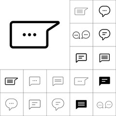 thin line chat, speech, comment, chatting icon on white backgrou