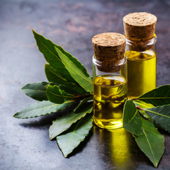 Natural bay laurel essential oil for beauty and spa