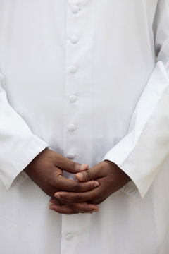 African priest, Cotonou, Benin, West Africa