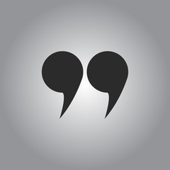 Quote marks icon with shadow