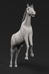 realistic 3d render of white horse