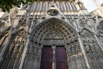 Saint-Etienne's gate, South facade, Notre Dame Cathedral, Paris, France