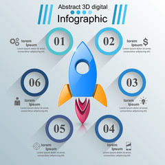 Rocket icon. Abstract  illustration Infographic.