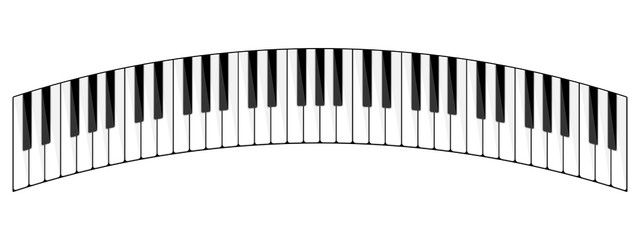 Naklejka premium Vector illustration. Musical flat background. Piano key, keyboard. Melody. Instrument.
