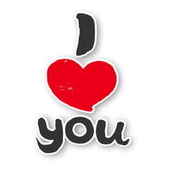 I Love you. Vector Valentine's card. Handwritten Love background with shadow