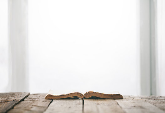 Bible On Wooden Table