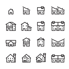 Fototapeta premium house line icon.set 2