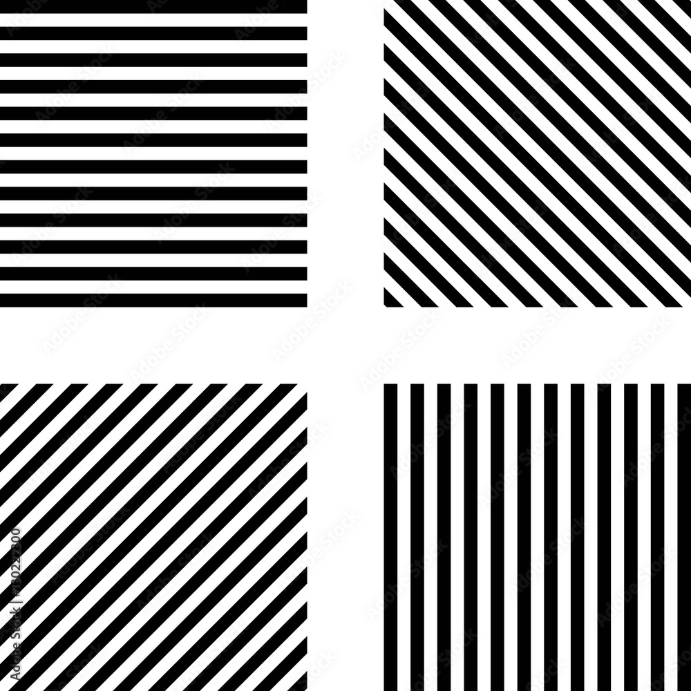 Poster striped square pattern template set