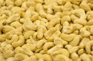 Cashew nuts pattern texture of dried fruits