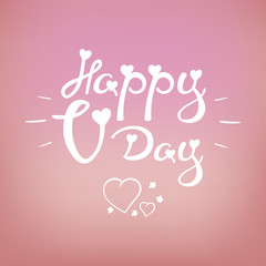 Vector Calligraphic phrase for your design: Happy V-Day. Graphic illustrations for posters or postcards.