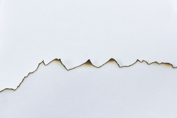 Old white paper with art of burning 