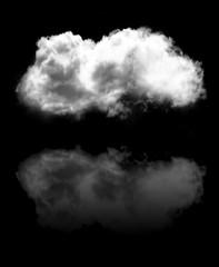 Cloud flying over black background