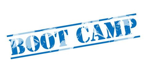 boot camp blue stamp on white background