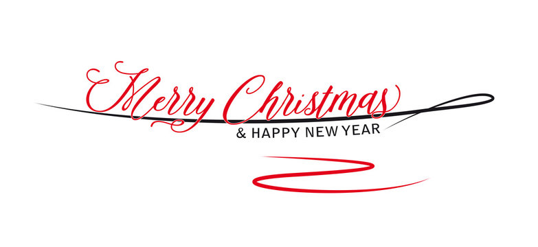 merry christmas - happy new year - schriftzug