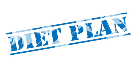diet plan blue stamp on white background