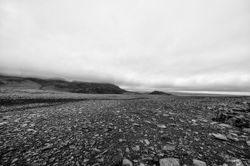 Gray highland in cloudy summer. Iceland 2016
