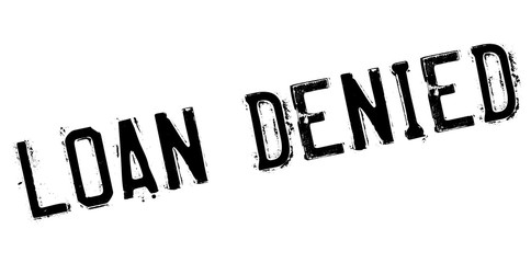 Loan denied rubber stamp. Grunge design with dust scratches. Effects can be easily removed for a clean, crisp look. Color is easily changed.