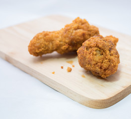 Fried chicken on white background