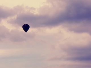 Hot Air Balloon in Pink Sky