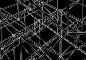 Abstract geometric background. Structure vector Illustration. Architectural 3D design.