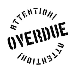 Overdue rubber stamp. Grunge design with dust scratches. Effects can be easily removed for a clean, crisp look. Color is easily changed.