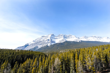 冬のカナディアン・ロッキー　バンフ周辺の山並み