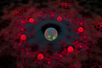 Colored abstract fractal pattern. Computer generated graphics.