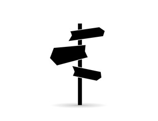 Icon signpost. Directions to different places.