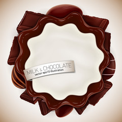 Fresh delicious vector chocolate and jelly or jam yougurt illust