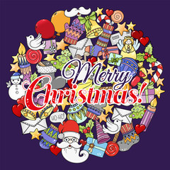 Merry christmas set of xmas colorful pattern and text templates.