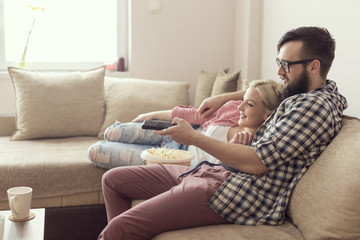 Couple watching a movie